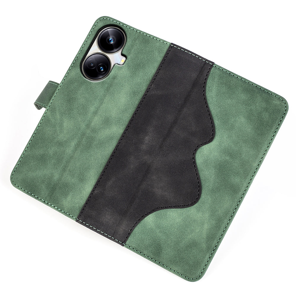 For Realme 10 Pro 5G Bi-color Design PU Leather Phone Cover Supporting Stand Wallet Cell Phone Case For Realme 10 Pro 5G Bi-color Design PU Leather Phone Cover Supporting Stand Wallet Cell Phone Case